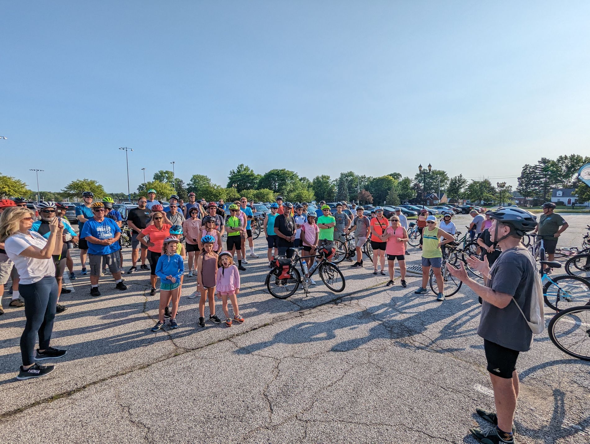 Dozens of Solon residents of all ages gathered with their bikes at the Solon Community Center for a Bike With a Mayor ride